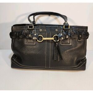 Coach Hampton Black Pebbled Leather Large Business Carryall Tote‎ Handbag 10531